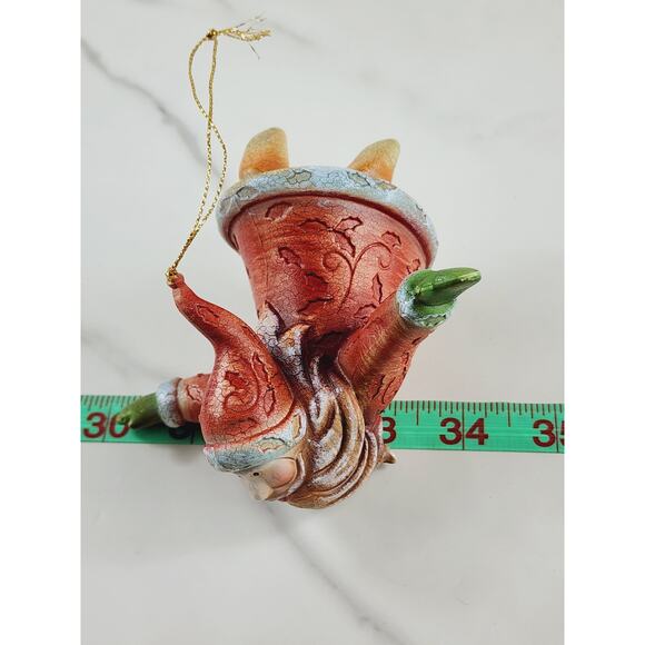 Christmas Tree Ornament Santa Claus Flying Holidays 4 3/4" Xmas Decoration Vtg - Picture 14 of 14